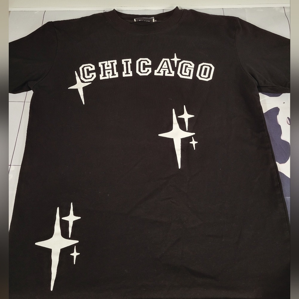 Y2K Chicago Streetwear Graphic Tee Heavyweight Premium Cotton Men's Large - Picture 2 of 5